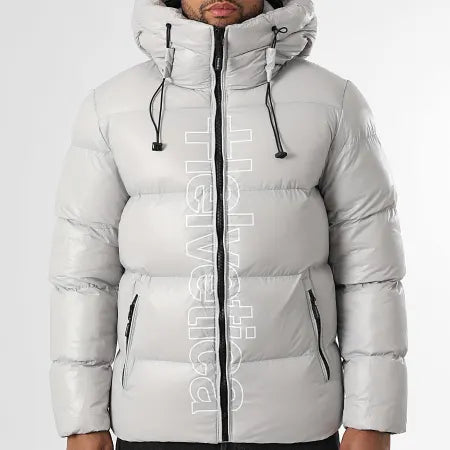 Doudoune Capuche Silver 2 Gris